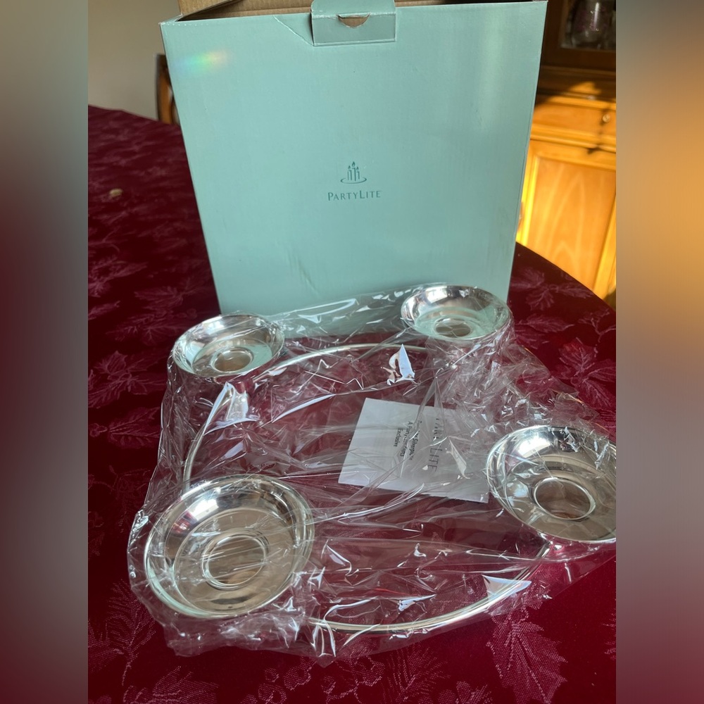 NWT PartyLite Silver Century Plate